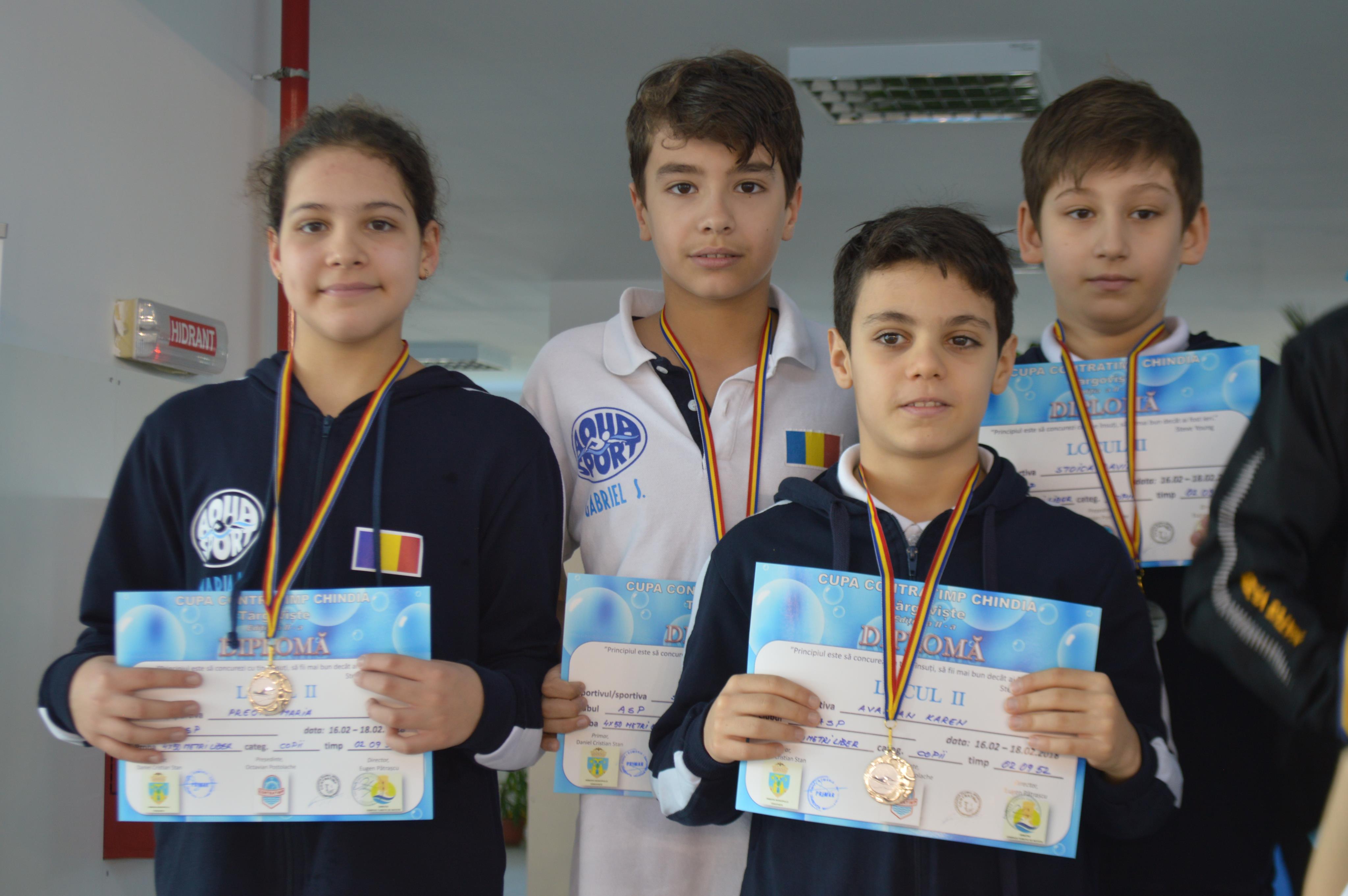 47 de medalii, 4 trofee si 28 de noi recorduri interne pentru campionii Aqua Sport la Cupa Contratimp Chindia