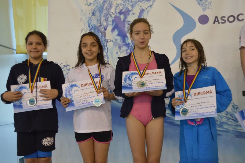 22 de medalii, 9 noi recorduri interne si locul II la nivel de cluburi pentru campionii Aqua Sport la Campionatul Municipal 10-11 ani